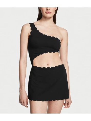 Купальник-платье Black Scallop Swim Dress