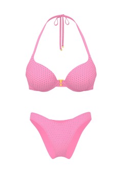 Купальник Bombshell Add-2-Cups Diamanté Push-Up Bikini Top Brazilian Bikini Bottom Pink Sugar Shine
