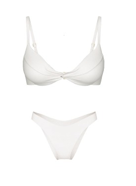 Купальник Essential Twist Push-Up Top Brazilian Bikini Bottom Coconut White