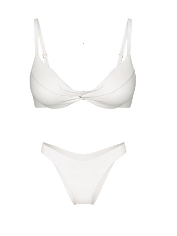 Купальник Essential Twist Push-Up Top Brazilian Bikini Bottom Coconut White