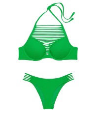 Купальник Archives Swim Sexy Tee High-Neck Push-Up Top Brazilian Bikini Bottom Island Jade