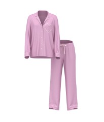 Піжама Glazed Satin Heart Long Pajama Set Bikini Pink Jacquard