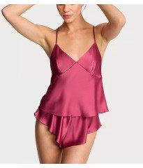 Піжама Satin Open-Back Cami & Shorts Set Peony Pink