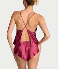 Піжама Satin Open-Back Cami & Shorts Set Peony Pink