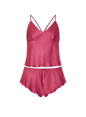 Пижама Satin Open-Back Cami & Shorts Set Peony Pink