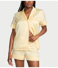  Піжама Glazed Satin Short Pajama Set Sunny Honey