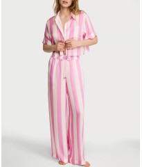 Піжама TENCEL Oversized Crop Short-Sleeve Long Pajama Set 