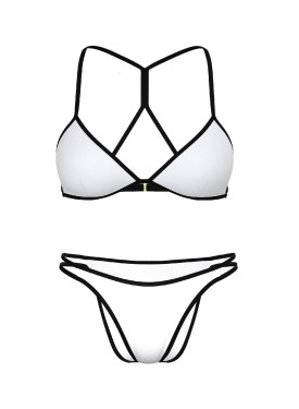Купальник Archives Surf Scuba Triangle Bikini Top Strappy Cheeky Bikini Bottom VS White