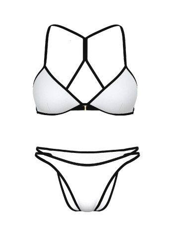 Купальник Archives Surf Scuba Triangle Bikini Top Strappy Cheeky Bikini Bottom VS White
