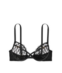 Бюстгальтер VS Logo Embroidery Unlined Low-Cut Demi Bra Black