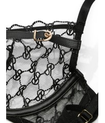 Бюстгальтер VS Logo Embroidery Unlined Low-Cut Demi Bra Black