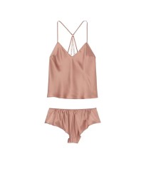 Піжама Embroidery Chain Detail Cami Set Almond Beige Nude Star 