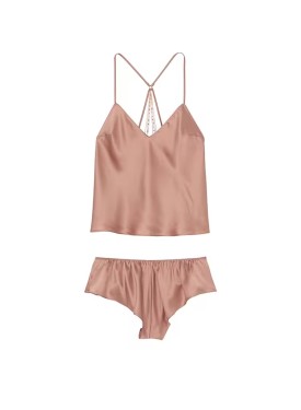Пижама Embroidery Chain Detail Cami Set Almond Beige Nude Star