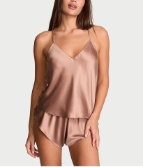 Піжама Embroidery Chain Detail Cami Set Almond Beige Nude Star 