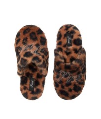 Домашні капці Faux Fur Slippers Brown Leopard 