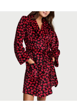 Плюшевий халат Short Cozy Robe Heart Lipstick