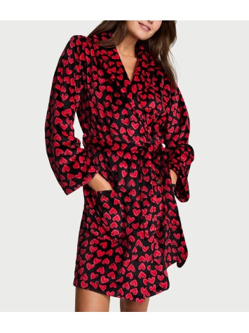 Плюшевий халат Short Cozy Robe Heart Lipstick