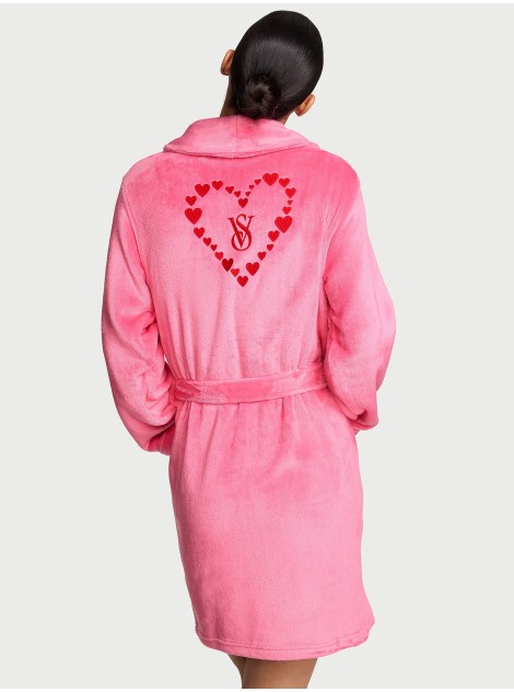 Плюшевый халат Short Cozy Robe Angel pink Hearts
