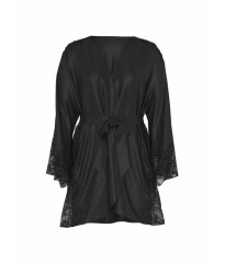 Халат Black Satin Lace Trim Robe