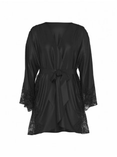 Халат Black Satin Lace Trim Robe