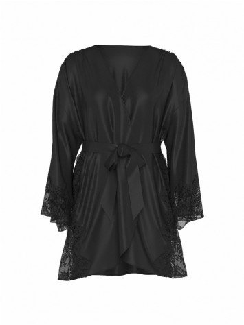 Халат Black Satin Lace Trim Robe