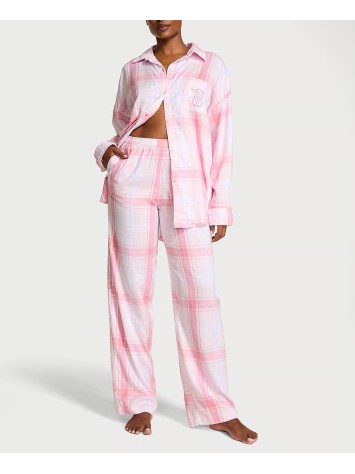 Пижама Modal-Cotton Long PJ Set Pink Plaid