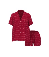Піжама Signature Satin Short Pajama Set Red hearts