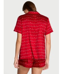 Піжама Signature Satin Short Pajama Set Red hearts