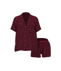Піжама Signature Satin Short Pajama Set Red hearts