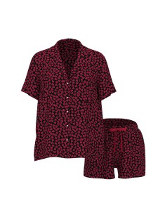 Піжама Signature Satin Short Pajama Set Red hearts
