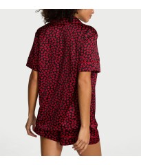 Піжама Signature Satin Short Pajama Set Red hearts