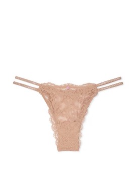 Трусики Dream Angels Twinkle Strap Lace Brazilian Panty Praline