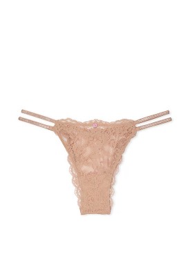 Трусики Dream Angels Twinkle Strap Lace Brazilian Panty Praline