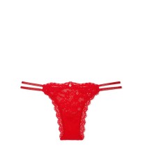 Трусики Dream Angels Twinkle Strap Lace Brazilian Panty Bright Vermillion