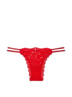 Трусики Dream Angels Twinkle Strap Lace Brazilian Panty Bright Vermillion