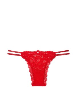 Трусики Dream Angels Twinkle Strap Lace Brazilian Panty Bright Vermillion