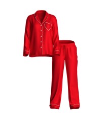 Піжама Lipstick Satin Long Pajama Set Heart Pocket