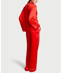 Піжама Lipstick Satin Long Pajama Set Heart Pocket