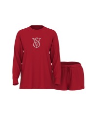 Піжама Cotton Shine Logo Long-Sleeve Short Pajama Set Red