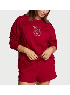 Піжама Cotton Shine Logo Long-Sleeve Short Pajama Set Red