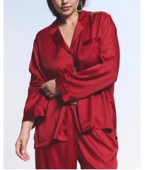 Піжама Signature Satin Shine Long Pajama Set Red Laquer