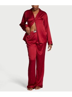 Піжама Signature Satin Shine Long Pajama Set Red Laquer