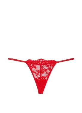 Трусики Dream Angels Twinkle Strap Lace V-String Panty Bright Vermillion