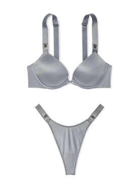 Комплект білизни Bombshell Add-2-Cups Scattered Shine Strap Push-Up Bra Set Asteroid Grey