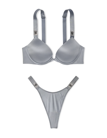Комплект білизни Bombshell Add-2-Cups Scattered Shine Strap Push-Up Bra Set Asteroid Grey