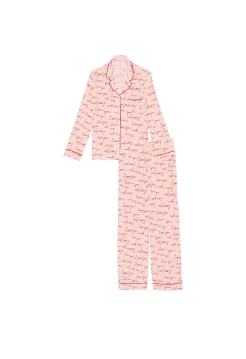 Пижама Modal Soft Long Pajama Set Pink Logo
