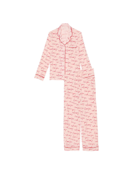 Піжама Modal Soft Long Pajama Set Pink Logo