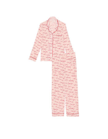 Піжама Modal Soft Long Pajama Set Pink Logo