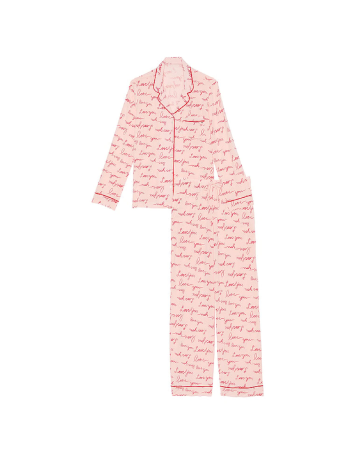 Пижама Modal Soft Long Pajama Set Pink Logo