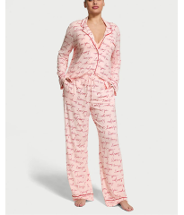 Піжама Modal Soft Long Pajama Set Pink Logo